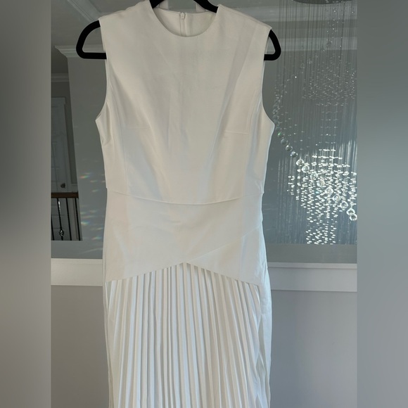 Commense White Dress with Pleated Front - Picture 6 of 9